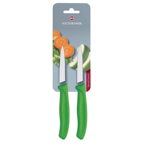 [CU551] Couteaux d¿office pointus Victorinox 8cm verts (lot de 2)