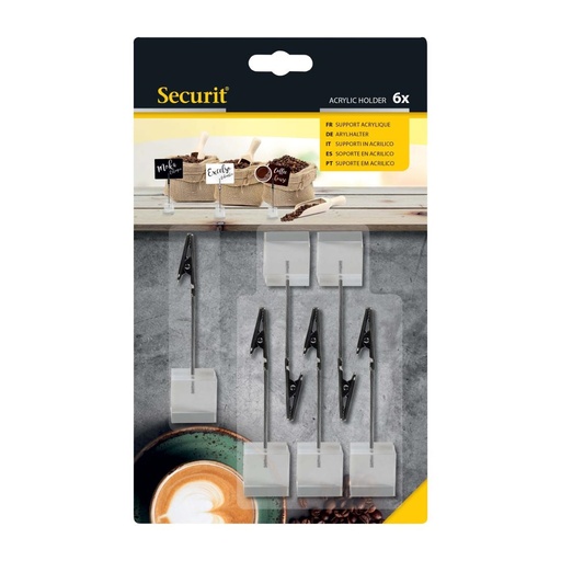 [CU910] Porte-étiquettes en acrylique Securit (lot de 6)