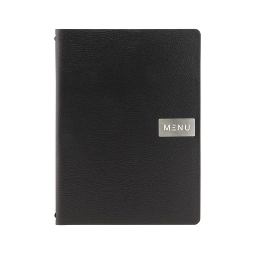 [CU925] Protège-menu en cuir recyclé brut Securit Gamme Leather A4 noir