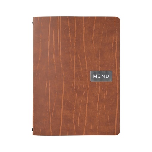 [CU926] Protège-menu en cuir recyclé Securit Gamme Leather A4 marron 