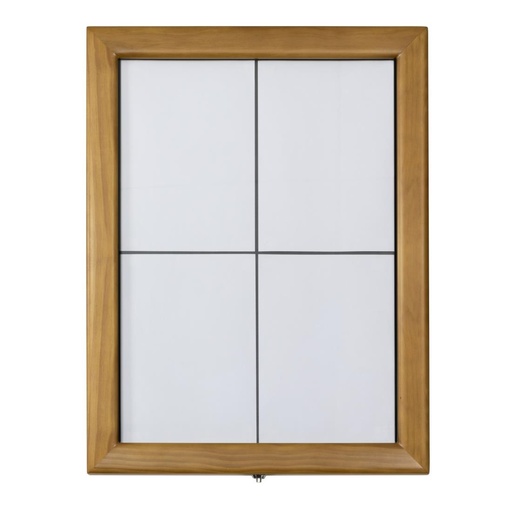 [CU938] Porte-menu mural à LED blanches en teck Securit 4xA4 