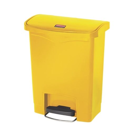 [CW581] Poubelle à pédale frontale large Slim Jim Step-On Rubbermaid jaune 30L