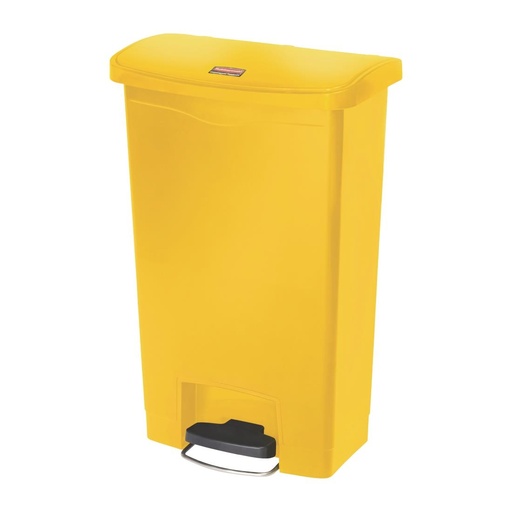 [CW585] Poubelle à pédale frontale large Slim Jim Step-On Rubbermaid jaune 50L