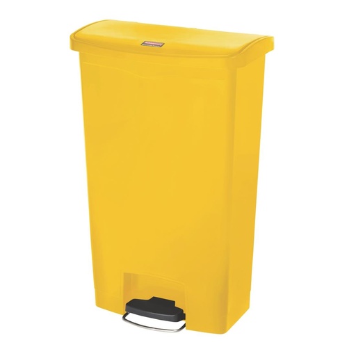 [CW589] Poubelle à pédale frontale large Slim Jim Step-On Rubbermaid jaune 68L