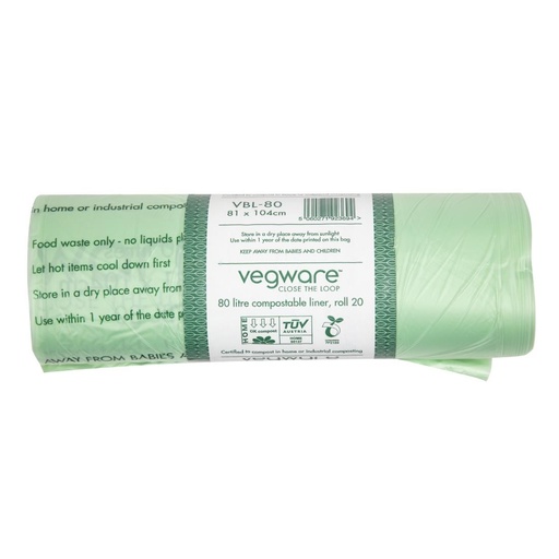 [CY581] Sacs poubelle compostables Vegware Biobag 80L (lot de 240)