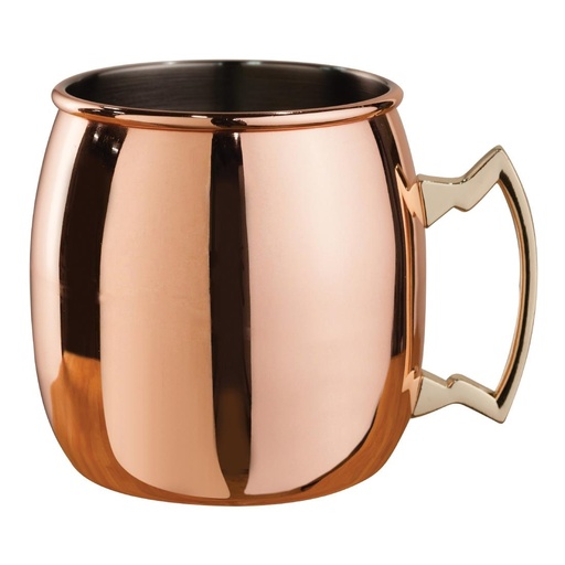 [CZ545] Mug incurvé plaqué cuivre poignée en laiton Moscow Mule Beaumont 500ml