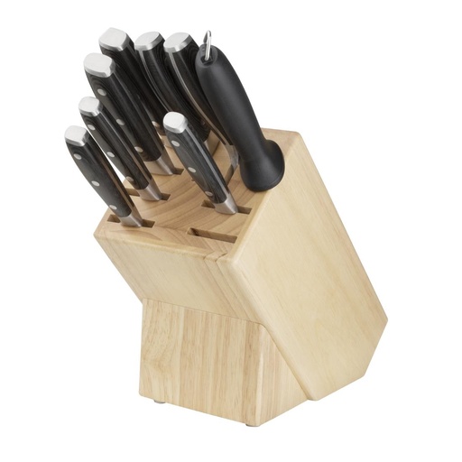 [D738] Bloc à couteaux en bois 9 pièces Vogue