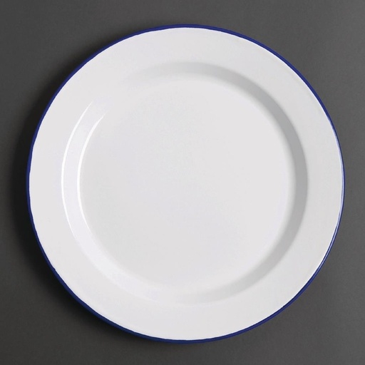 [DC388] Assiette plate en acier émaillé Olympia 300mm lot de 6