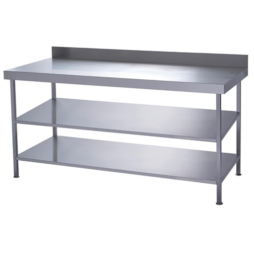 [DC621] Table murale inox entièrement soudée avec 2 étagères inférieures Parry 1800x600mm