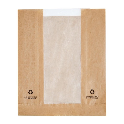 [DC875] Sachets en papier avec fenêtre glassine Fiesta Compostable (lot de 1000)