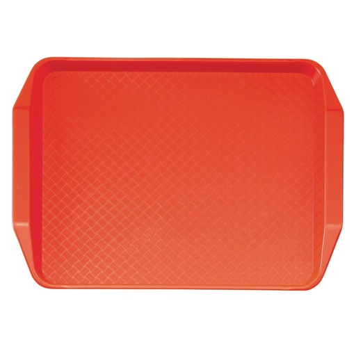 [DE315] Plateau rectangulaire avec poignées en polypropylène Fast Food Cambro rouge 43 cm