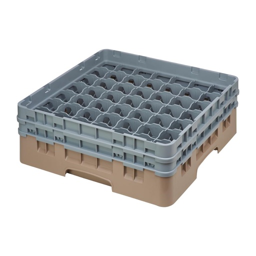 [DE797] Casier à verres 49 compartiments Camrack Cambro beige hauteur max 133mm