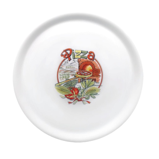 [DJ956] Assiettes à pizza en porcelaine 31 cm Saturnia décor Pizza X23