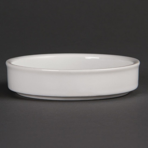 [DK827] Plats empilables en porcelaine blanche Olympia 102mm (Lot de 6)