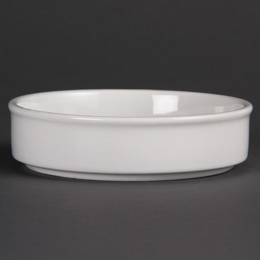 [DK828] Plats empilables en porcelaine blanche Olympia 134mm (Lot de 6)