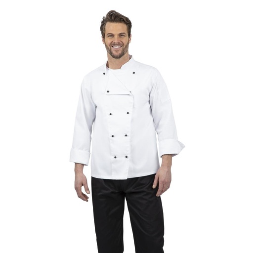 [DL710-M] Veste de cuisine mixte Whites Chicago manches longues blanche M