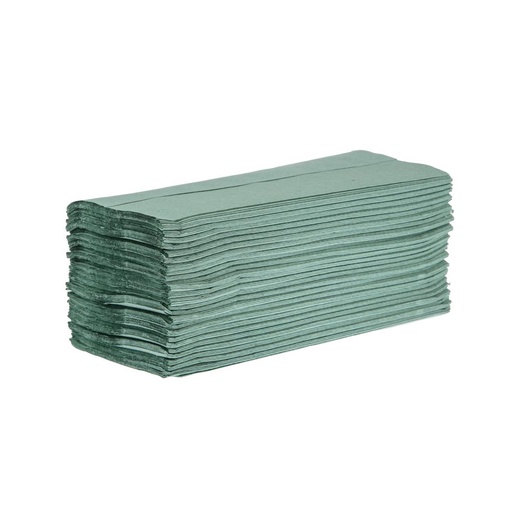 [DL923] Essuie-mains 1 pli pliage en Z vert 250 feuilles Jantex (lot de 12)