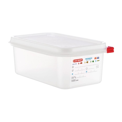 [DL981] Boîtes alimentaires en polypropylène GN 1/4  Araven 2,8L (lot de 4)