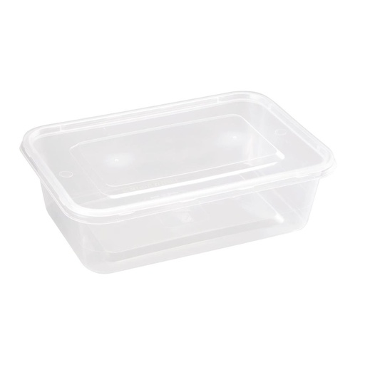 [DM182] Boîtes moyennes en plastique micro-ondables avec couvercles Fiesta Recyclable 650ml (lot de 250)