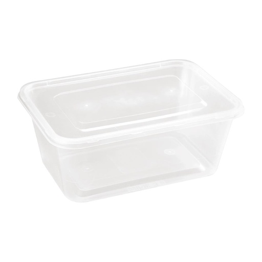 [DM183] Grandes boîtes en plastique micro-ondables avec couvercles Fiesta 1 L (lot de 250)