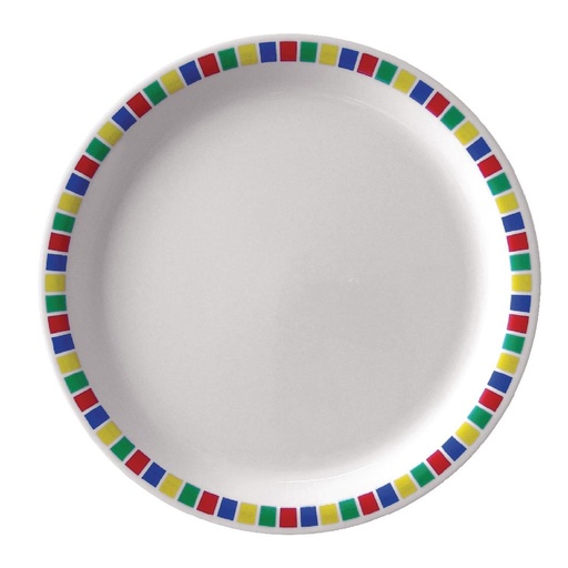 [DP981] Assiettes en mélamine Olympia Kristallon Fairground 230mm (Lot de 12)