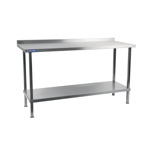 [DR038] Table murale en acier inoxydable Holmes avec dosseret 1800 mm