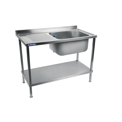 [DR060] Plonge inox soudée cuve à droite égouttoir à gauche Holmes 1000mm