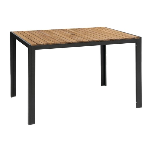 [DS153] Table rectangulaire en acier et acacia Bolero 120 cm