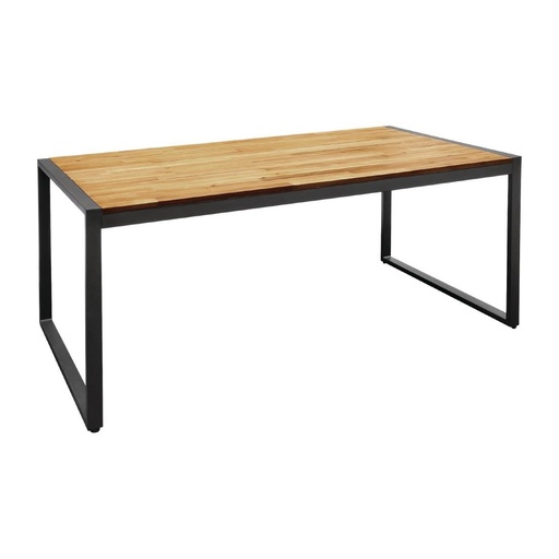 [DS157] Table industrielle rectangulaire acier et acacia Bolero 180 cm