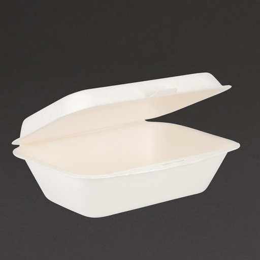 [DW248] Barquettes à charnière en bagasse compostables Fiesta Compostable 18,2 cm (lot de 250)