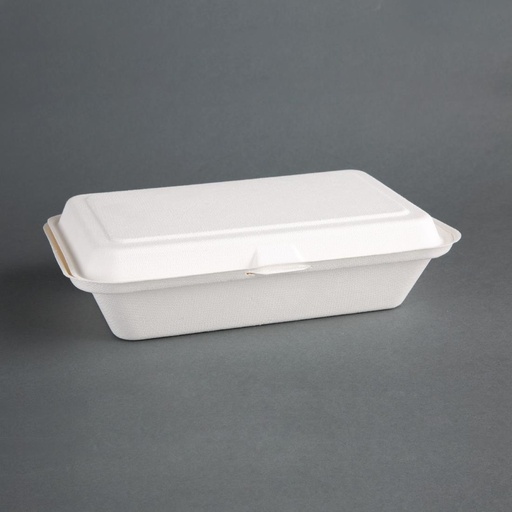 [DW249] Barquettes à charnière en bagasse compostables Fiesta Compostable 24,8 cm (x250)