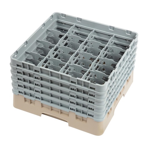 [DW552] Casier à verres 16 compartiments Camrack Cambro beige hauteur max 257mm