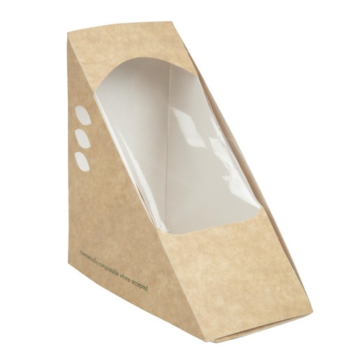 [DW624] Boîtes sandwichs triangles kraft standards Vegware 65mm (x500)