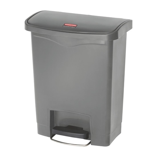 [DY114] Poubelle à pédale frontale Rubbermaid Slim Jim grise 30L