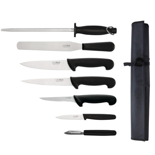 [F222] Ensemble de couteaux pour débutants avec couteau de cuisinier 200mm Hygiplas