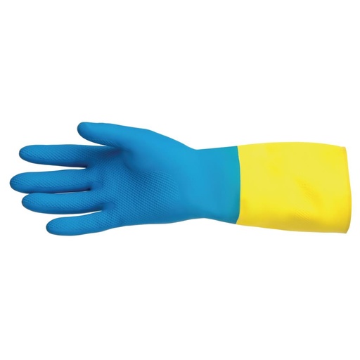 [FA296-L] Gants étanches protection chimique légère bleus et jaunes Mapa Alto 405 L