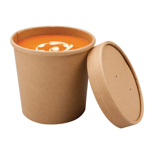 [FA369] Bols à soupe kraft micro-ondables recyclables Colpac 350ml (lot de 500)