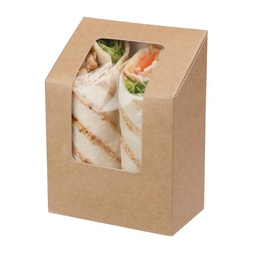 [FA391] Boîtes à tortilla kraft compostables avec fenêtre acétate Colpac Zest (lot de 500)