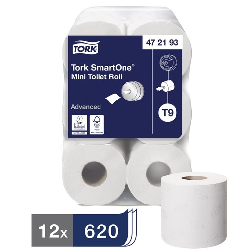 [FA700] Mini rouleaux de papier toilette Smart One Tork (Lot de 12)