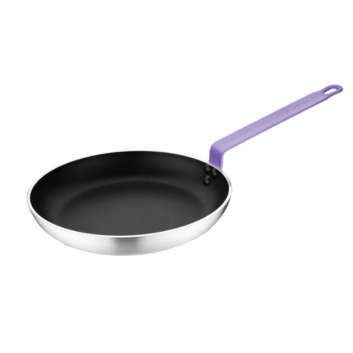 [FB478] Poêle aluminium antiadhésive Teflon Platinum Plus Hygiplas avec manche violet 280mm