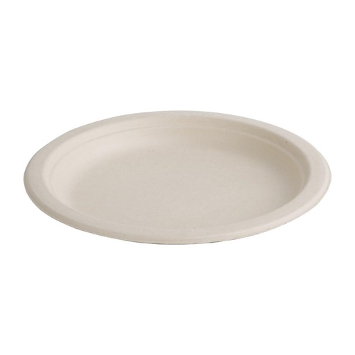 [FC545] Assiettes rondes compostables en bagasse Fiesta Compostable coloris naturel 260mm (lot de 50)