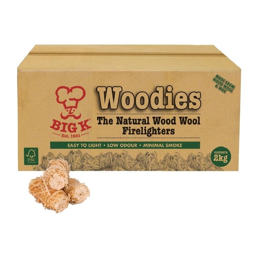 [FJ729] Allume-feu en laine de bois naturel Big K Woodies 2Kg
