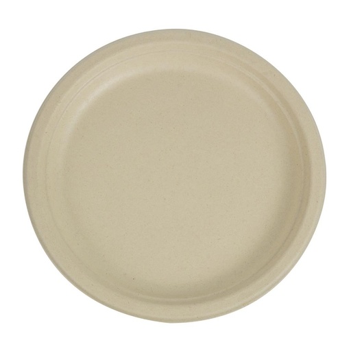 [FN203] Assiettes rondes compostables en fibres de blé eGreen 250 mm (lot de 1000)