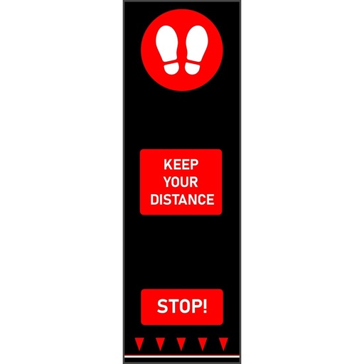 [FN372] Tapis de distanciation sociale traces de pas Coba rouge