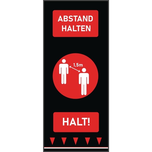 [FN860] Tapis de distanciation sociale 150x65cm rouge - personnes (attention : texte allemand)