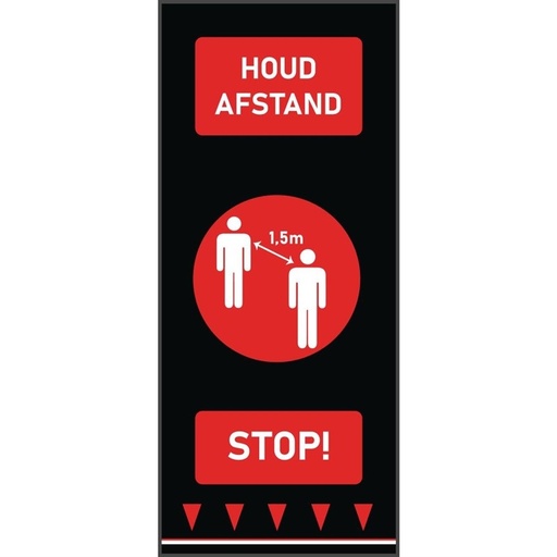 [FN868] Tapis de distanciation sociale 150x65cm rouge - personnes (attention : texte néerlandais)