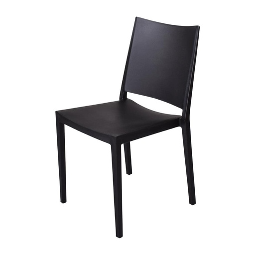 [FW573] Chaises d'extérieur en polypropylène empilables Florence noires (lot de 4)