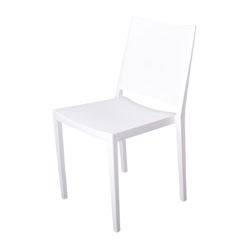 [FW575] Chaises d'extérieur en polypropylène empilables Florence blanches (lot de 4)