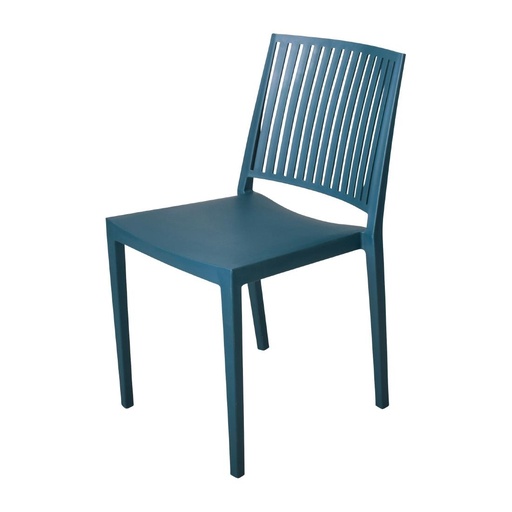 [FW577] Chaises d'extérieur en polypropylène empilables Baltimore bleu pétrole (lot de 4)