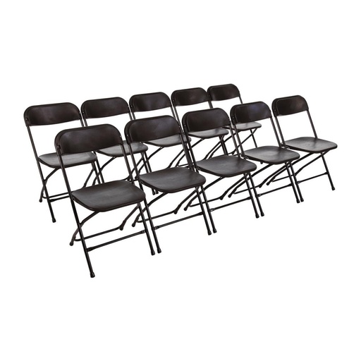 [GD386] Chaises pliantes Bolero noires (Lot de 10)